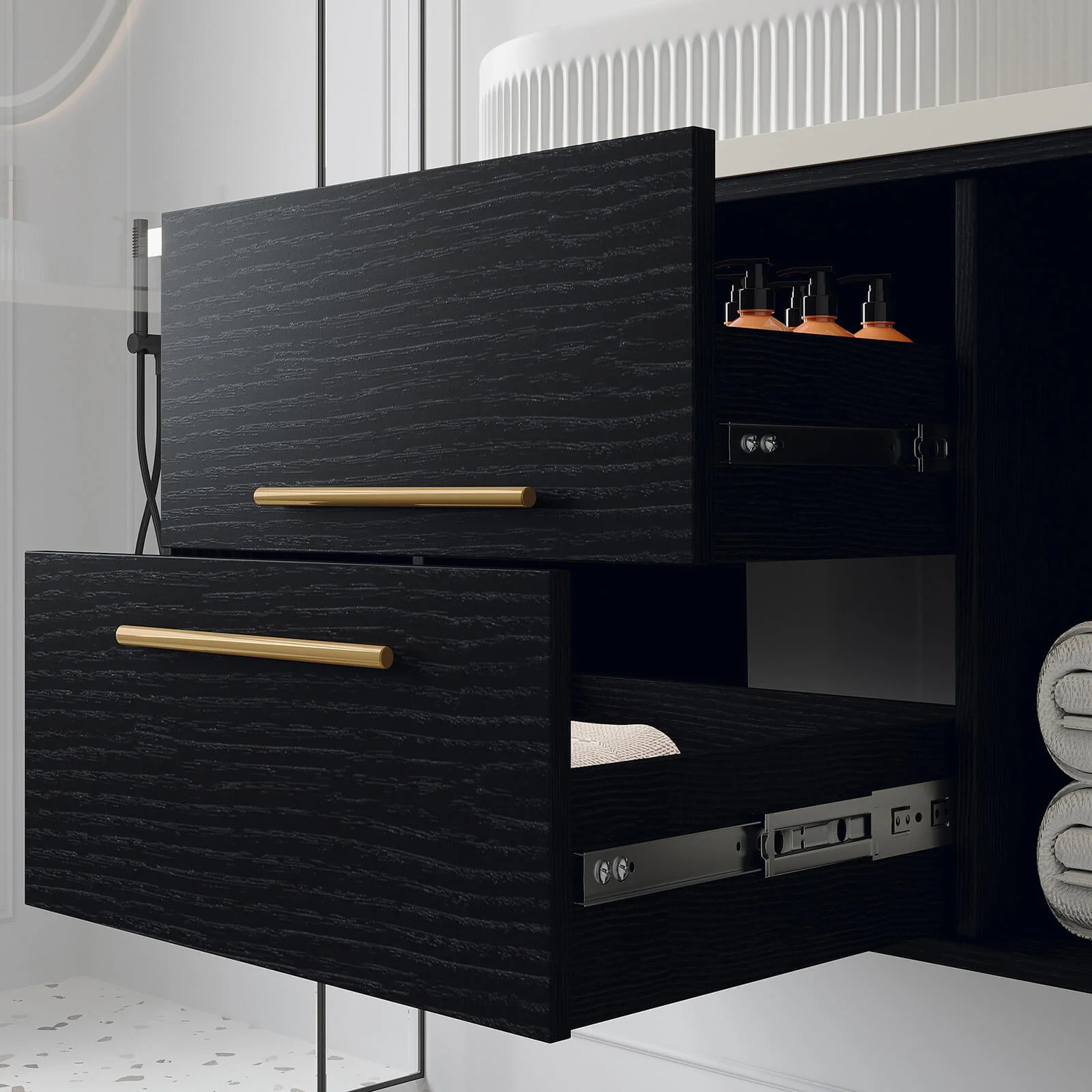 40" Wall-Mounted Vanity with White Oval Vessel Sink - Image 5