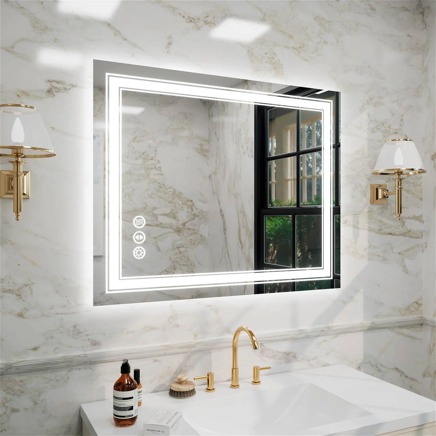 40"x32" LED Bathroom Mirror Anti-Fog Shatterproof ETL Certified - Image 3