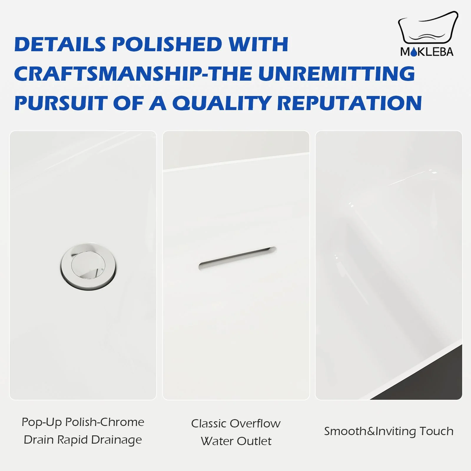 Mokleba 47'' Acrylic Freestanding Japanese Soaking Bathtub with Built-in Seat Matte Black - Image 9