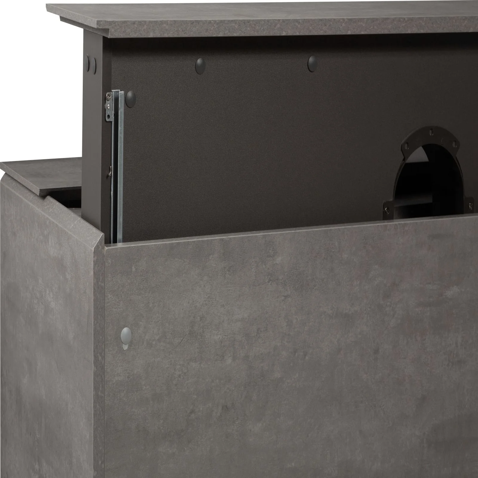 48" Ash Gray Wall-Mounted Bathroom Vanity with Black Solid Surface Sink Top - Image 9