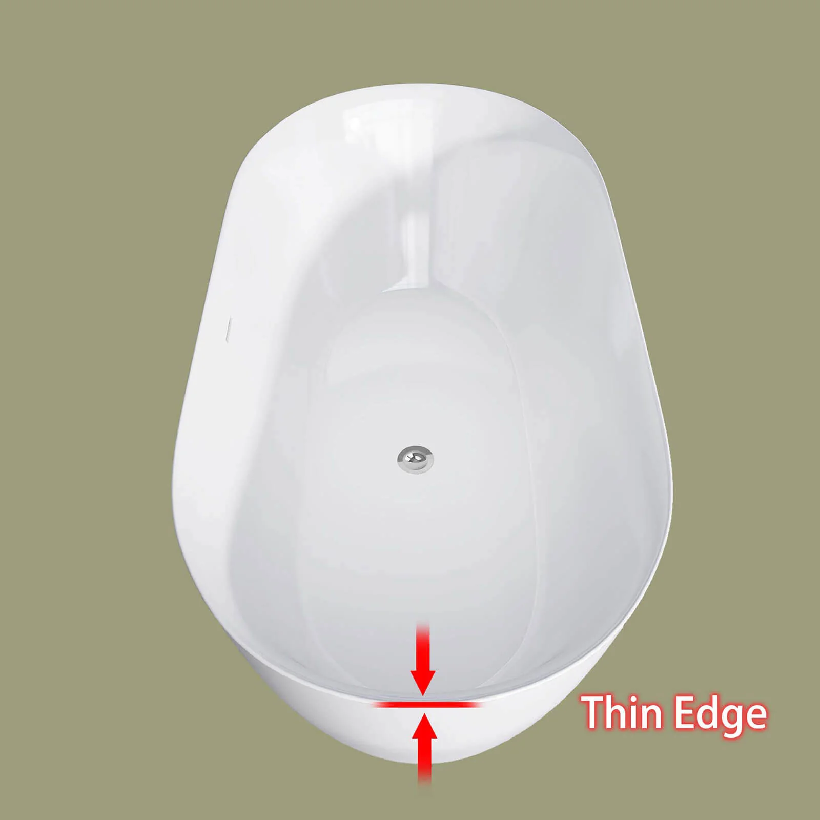 51" Acrylic Freestanding Soaking Tub - Image 5