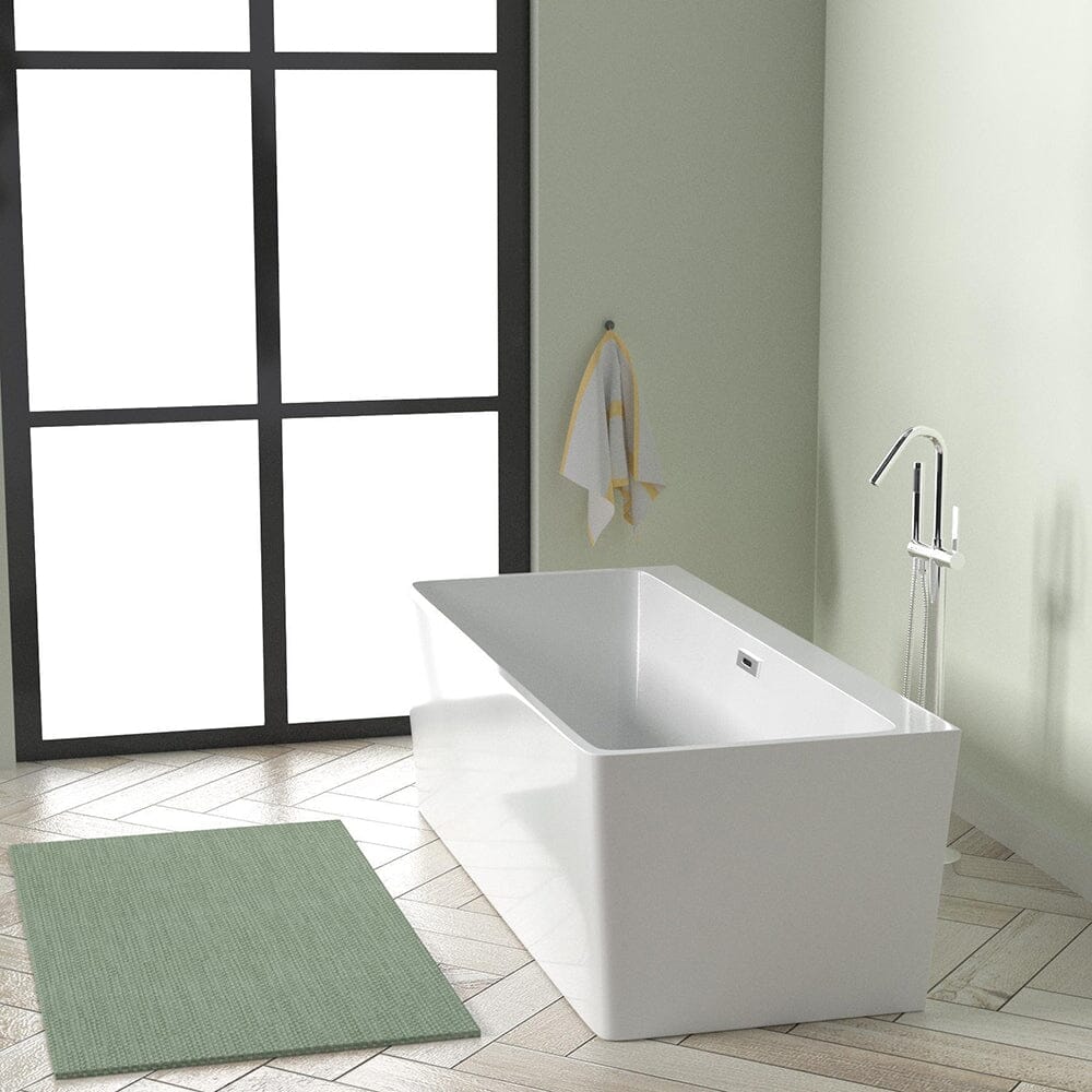 55'' Acrylic Rectangular Freestanding Soaking Bathtub - Image 3