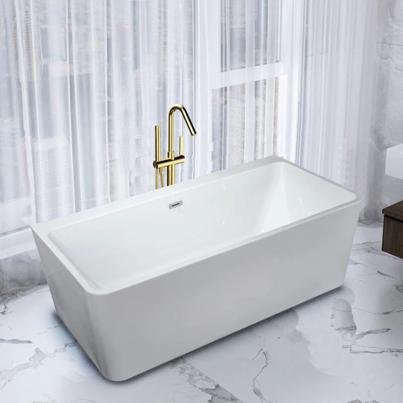 55'' Acrylic Rectangular Freestanding Soaking Bathtub - Image 4