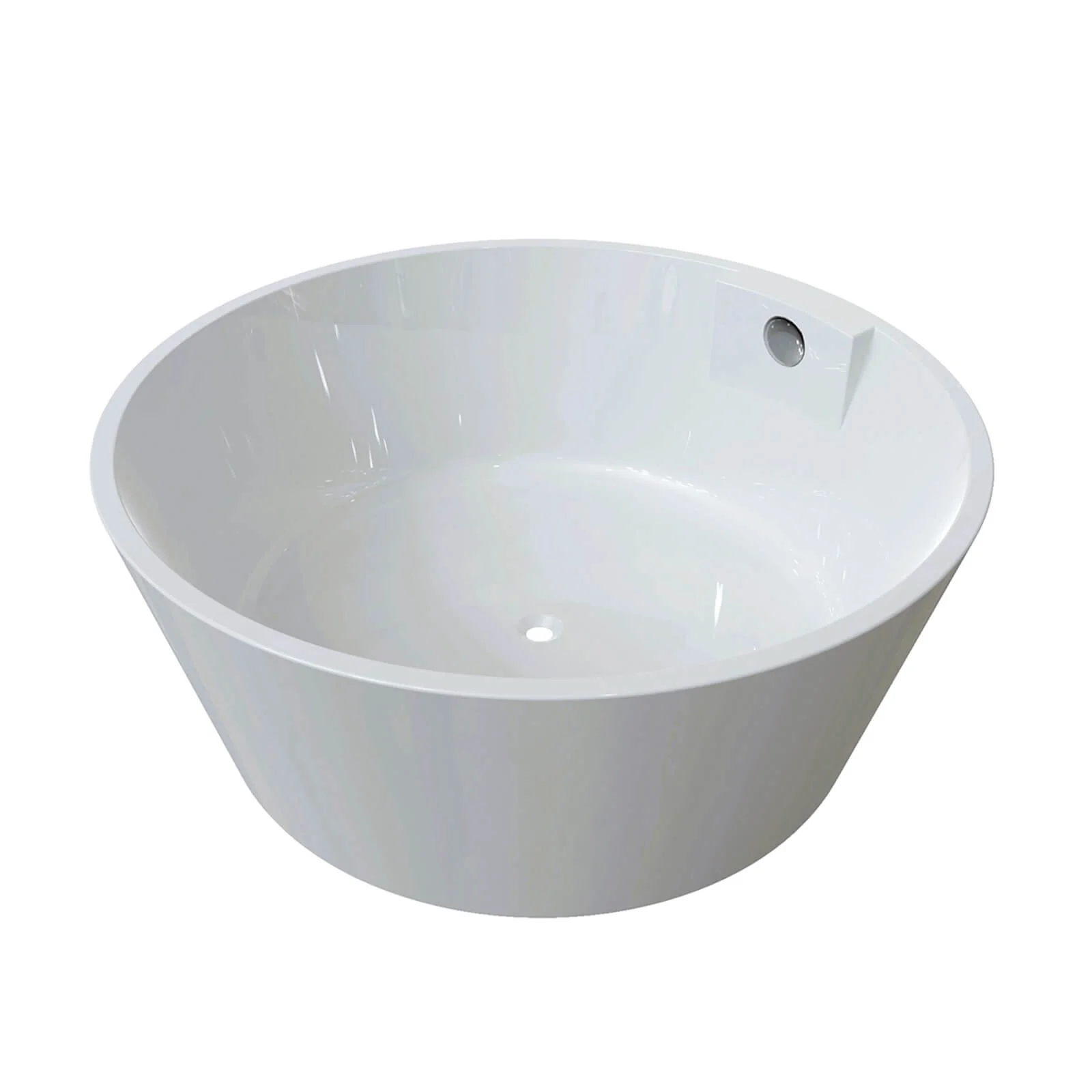 57" Large Round Bathtub with Reclined Backrest Design - Image 4