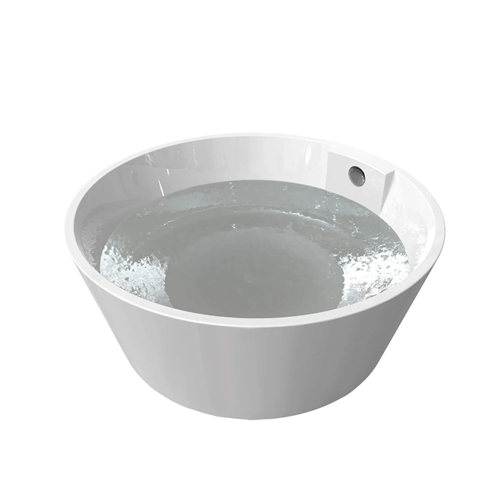57" Large Round Bathtub with Reclined Backrest Design - Image 5