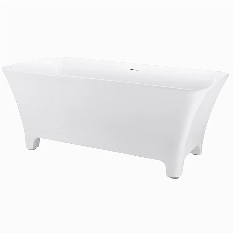 59'' Acrylic Clawfoot Tub Modern Rectangular Freestanding Soaking Bathtub - Image 6