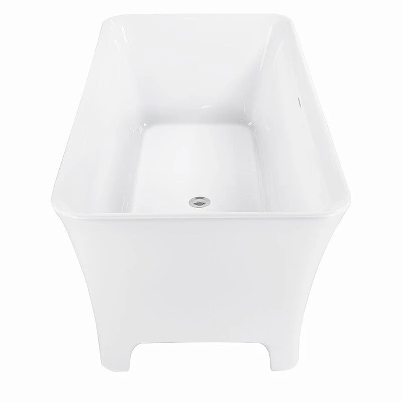 59'' Acrylic Clawfoot Tub Modern Rectangular Freestanding Soaking Bathtub - Image 7