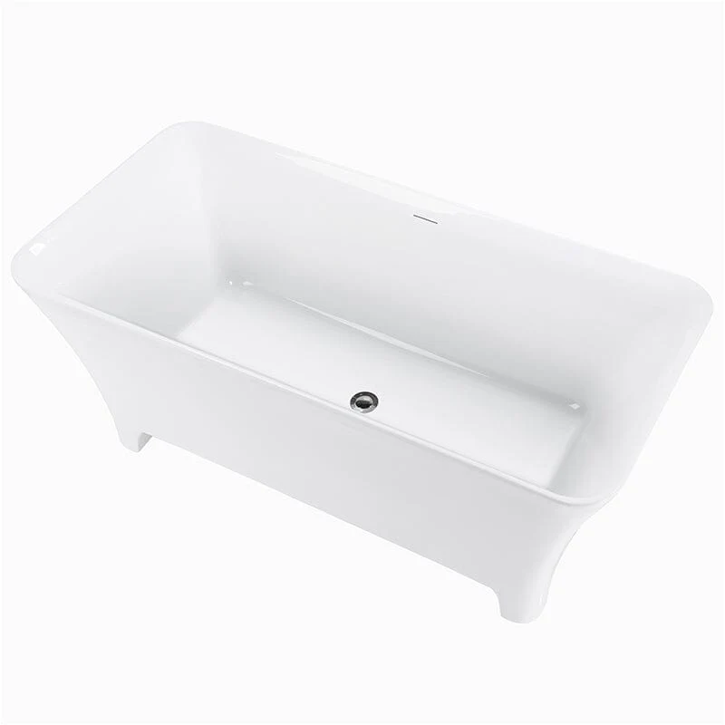 59'' Acrylic Clawfoot Tub Modern Rectangular Freestanding Soaking Bathtub - Image 8