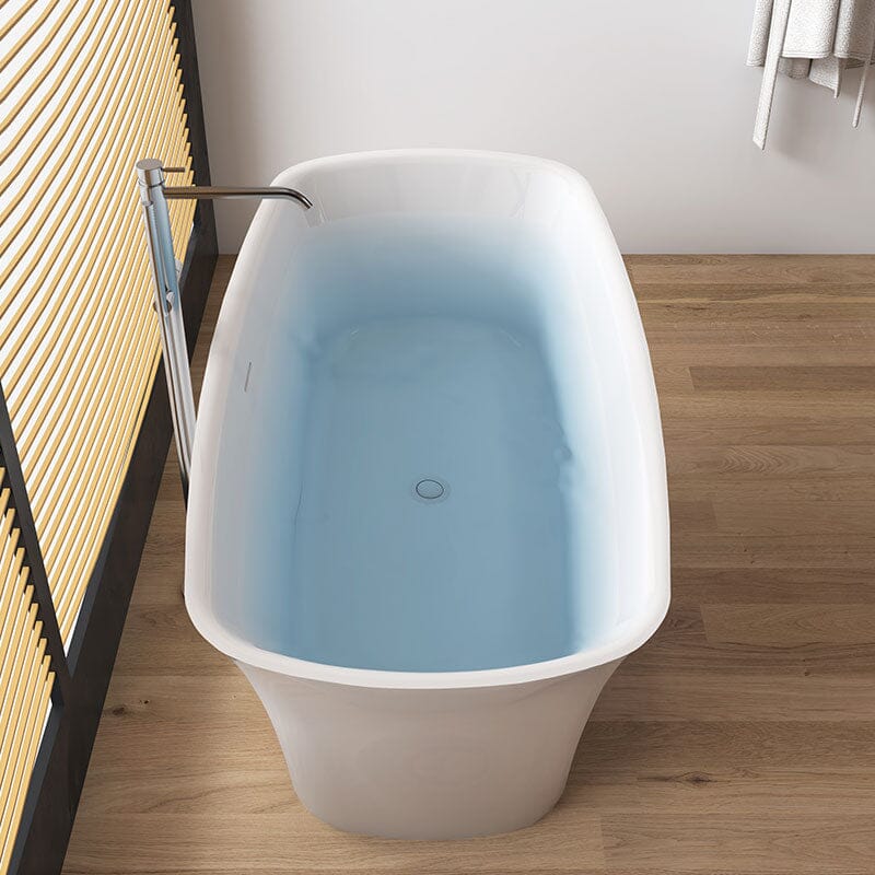 Giving Tree 59'' Acrylic Curve Shape Freestanding Bathtub Japanese Soaking Tub - Image 4