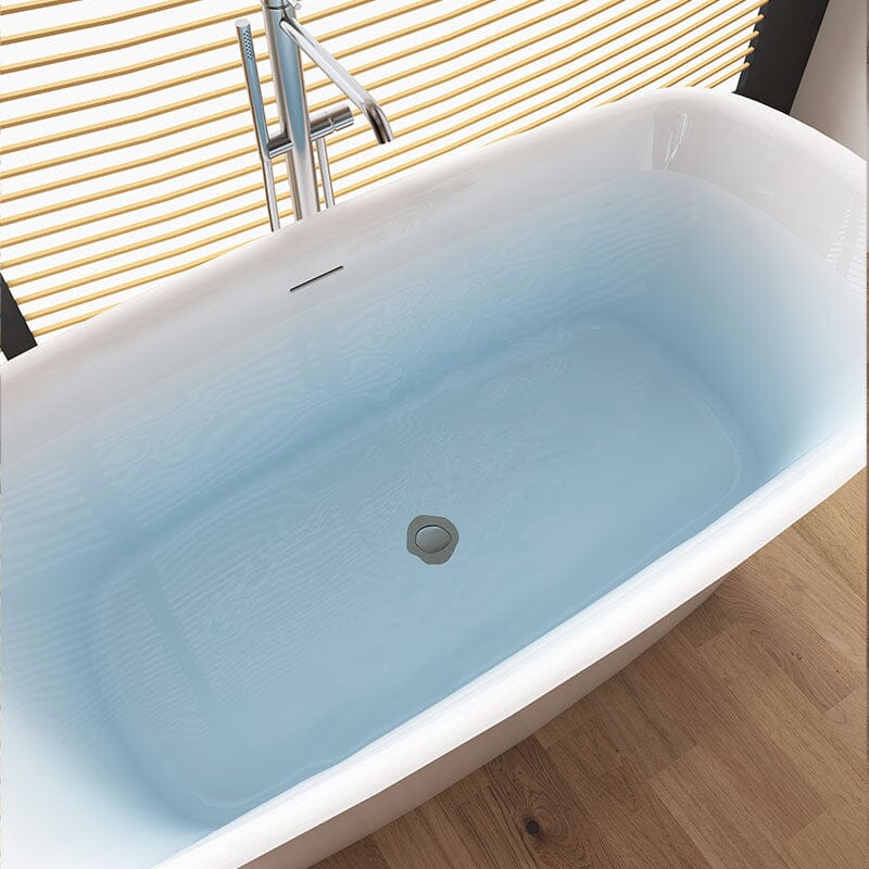 Giving Tree 59'' Acrylic Curve Shape Freestanding Bathtub Japanese Soaking Tub - Image 5