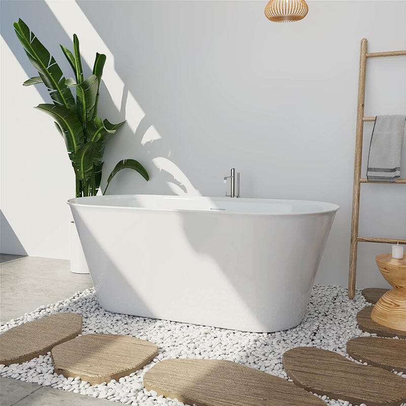 Mokleba 59'' Acrylic Double Ended Flat Freestanding Soaking Tub - Image 4