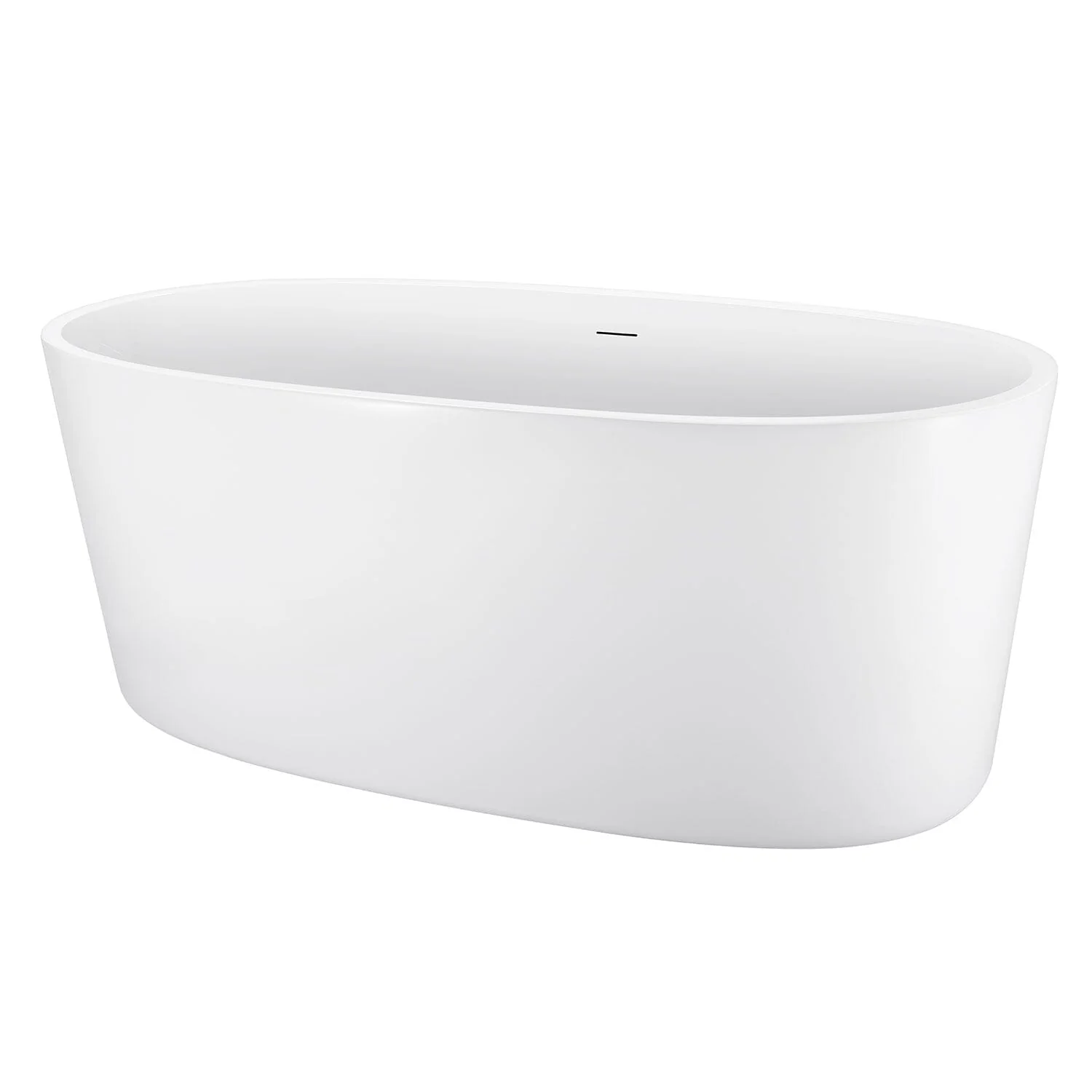 Mokleba 59" Acrylic Modern Bathtub Oval Shape Freestanding Soaking Tub - Image 20