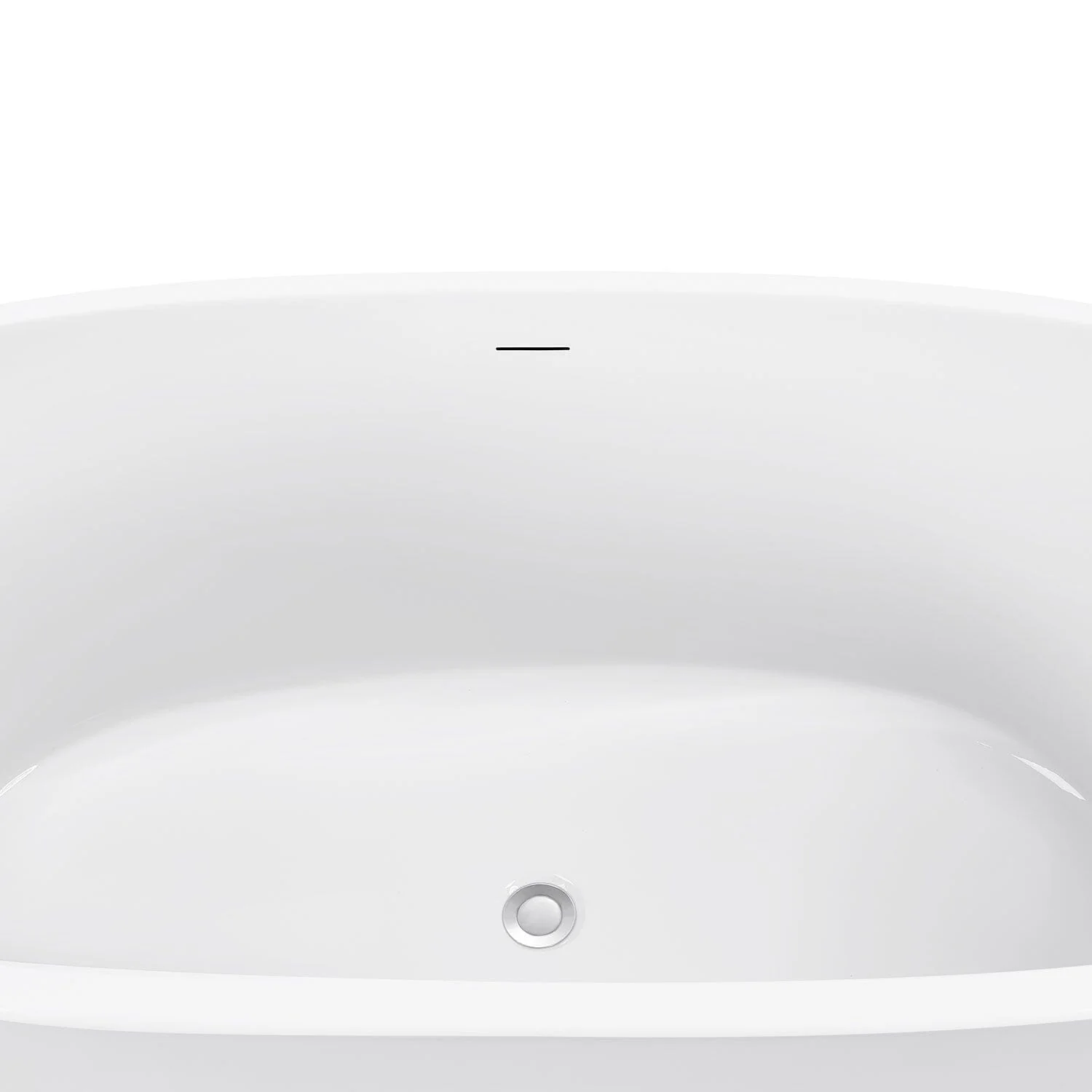 Mokleba 59" Acrylic Modern Bathtub Oval Shape Freestanding Soaking Tub - Image 22