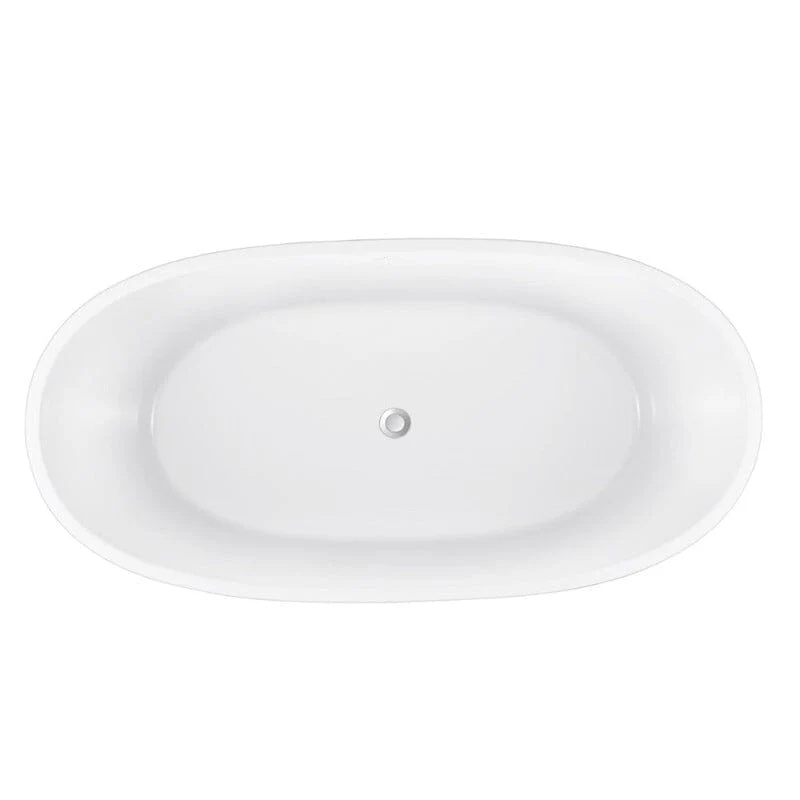 Mokleba 59" Acrylic Modern Bathtub Oval Shape Freestanding Soaking Tub - Image 31