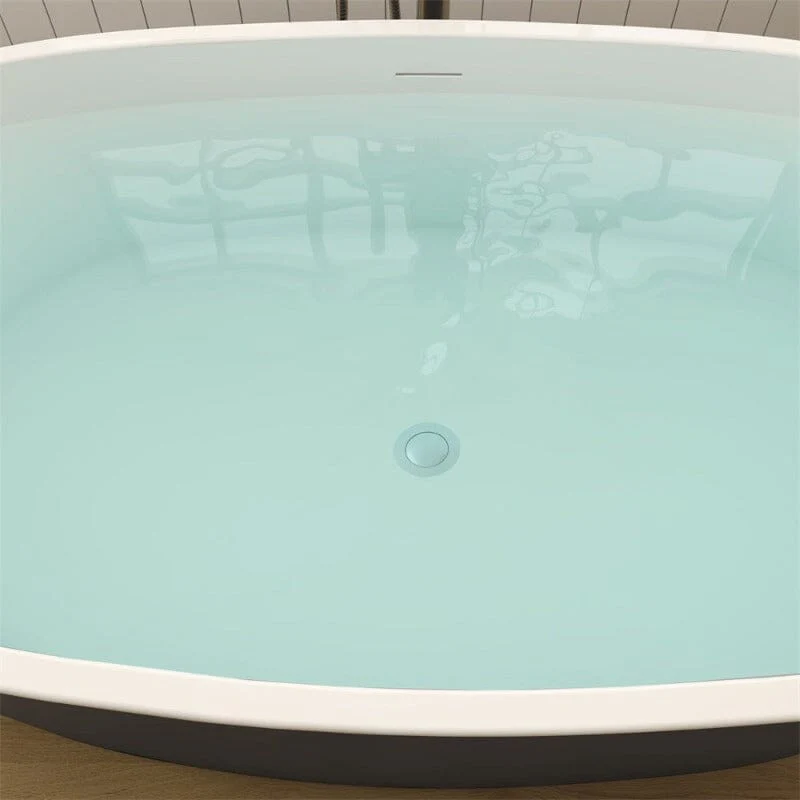 Mokleba 59" Acrylic Modern Bathtub Oval Shape Freestanding Soaking Tub - Image 35