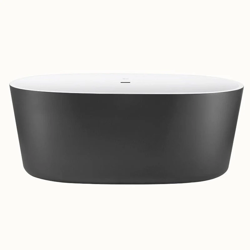 Mokleba 59" Acrylic Modern Bathtub Oval Shape Freestanding Soaking Tub - Image 37