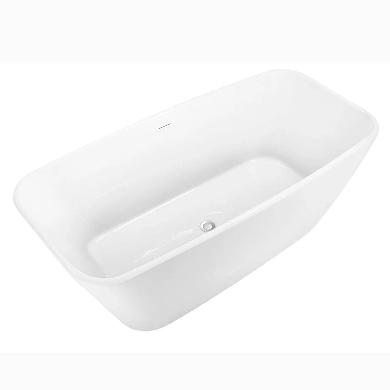 Mokleba 59'' Acrylic Tub Rectangle Freestanding Soaking Bathtub - Image 15
