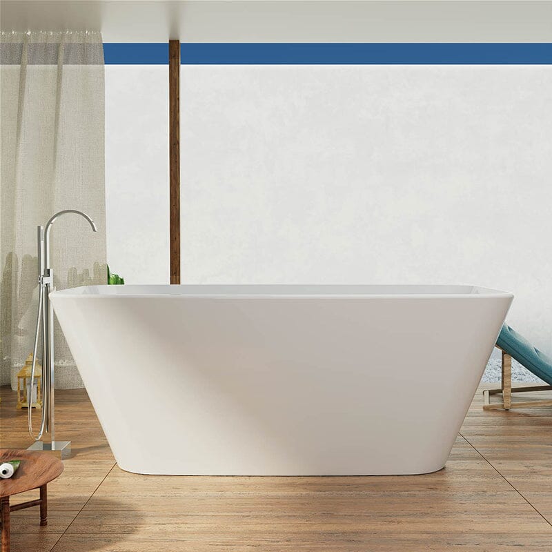 Mokleba 59'' Acrylic Tub Rectangle Freestanding Soaking Bathtub - Image 6