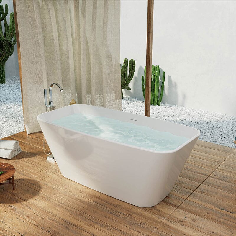 Mokleba 59'' Acrylic Tub Rectangle Freestanding Soaking Bathtub - Image 7