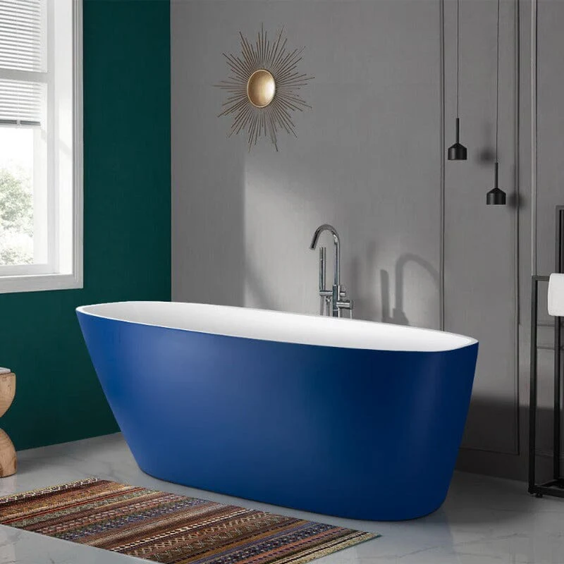 Mokleba 59" Acrylic Egg Shape Free Standing Tub for Bathroom - Image 20