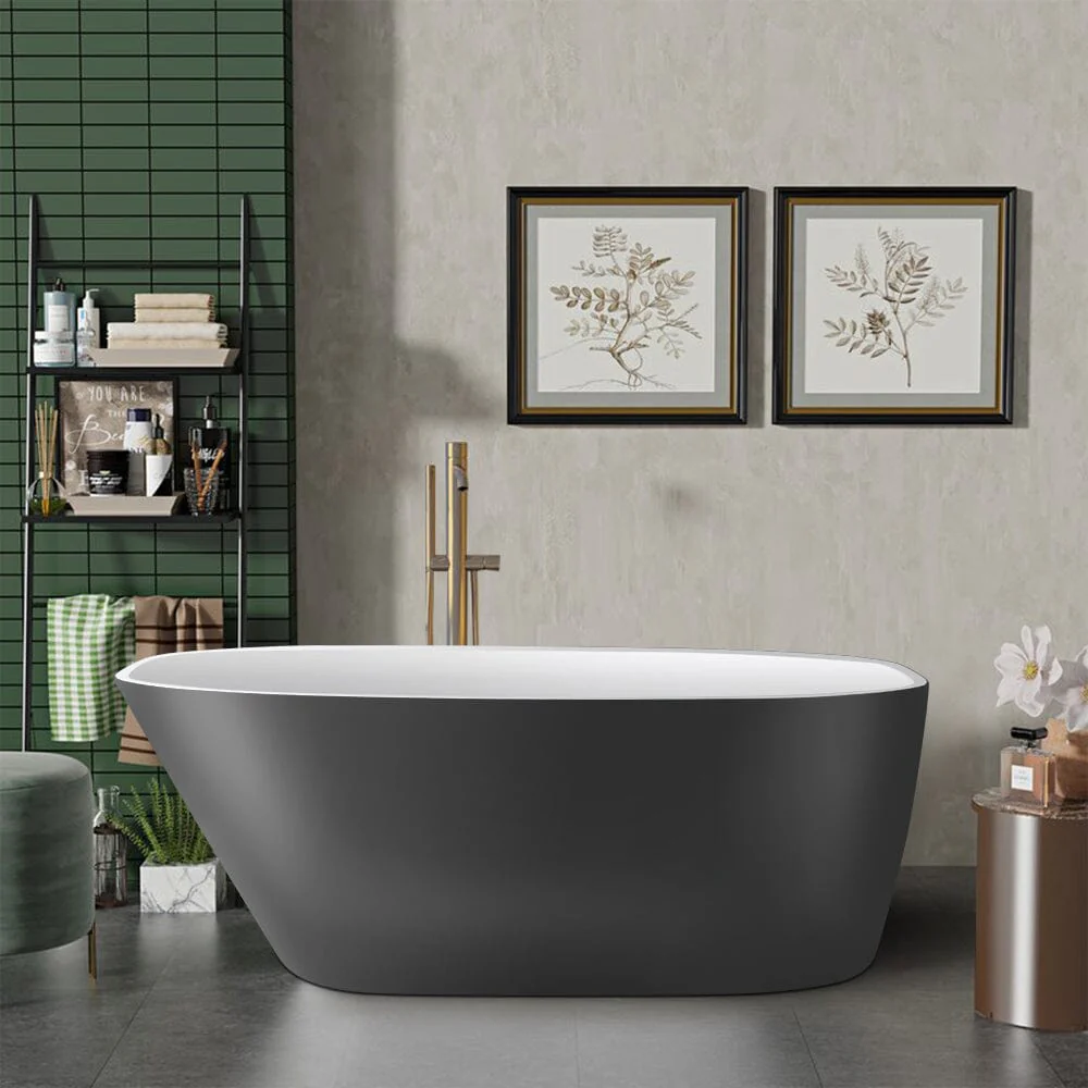 Mokleba 59" Acrylic Egg Shape Free Standing Tub for Bathroom - Image 23