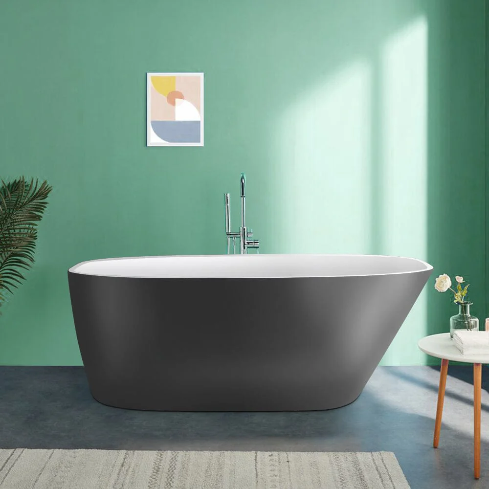 Mokleba 59" Acrylic Egg Shape Free Standing Tub for Bathroom - Image 25