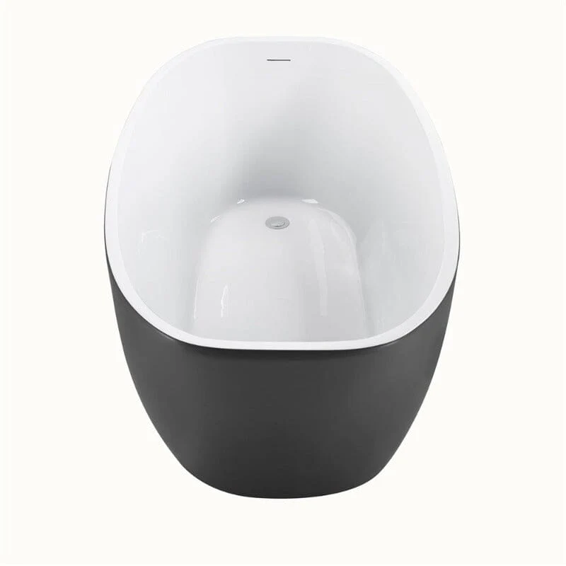 Mokleba 59" Acrylic Egg Shape Free Standing Tub for Bathroom - Image 27