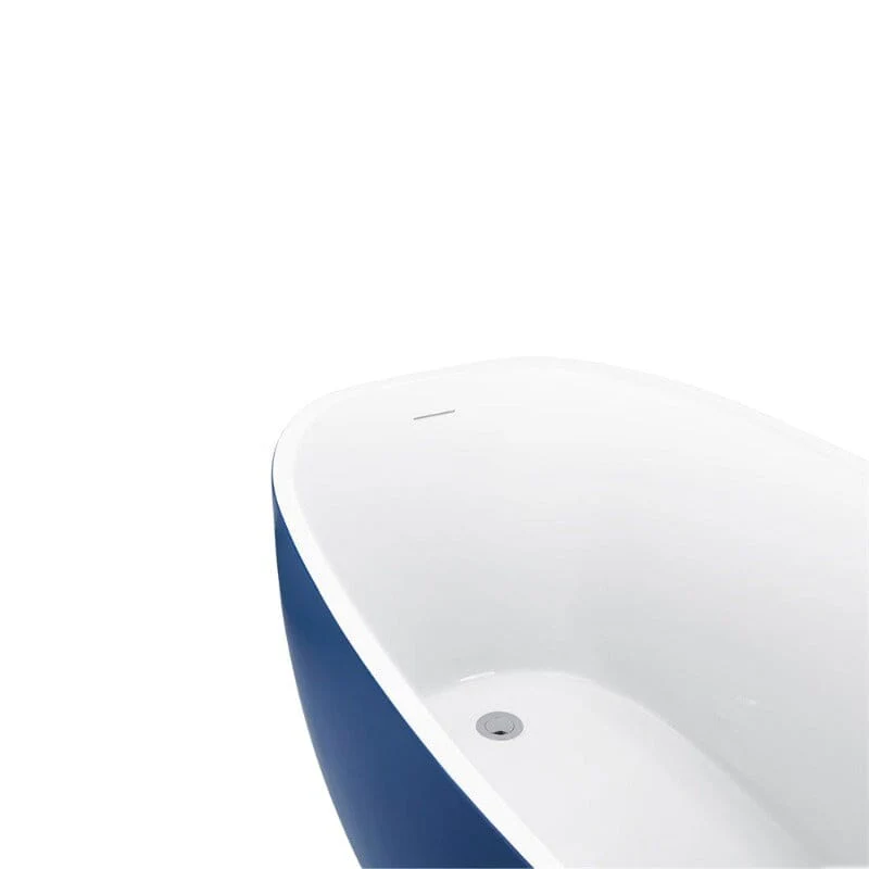 Mokleba 59" Acrylic Egg Shape Free Standing Tub for Bathroom - Image 37