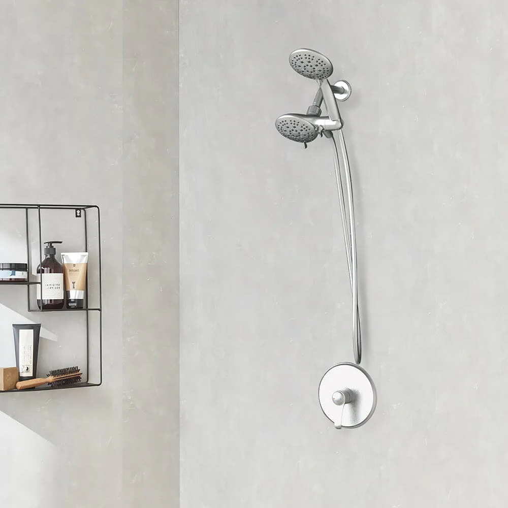 6 Spray Mode Dual Rain & Handheld Shower Heads Combo with Hose - Image 16