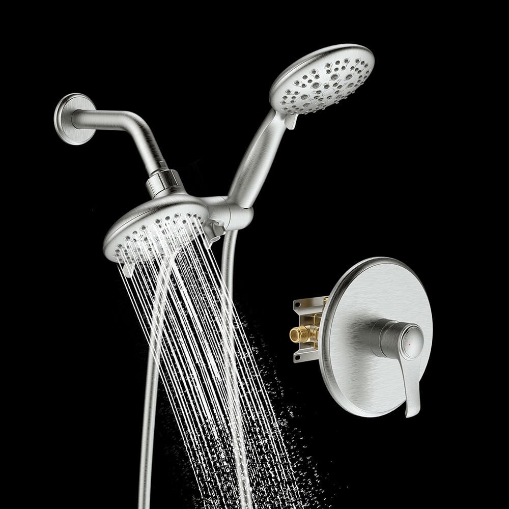 6 Spray Mode Dual Rain & Handheld Shower Heads Combo with Hose - Image 17