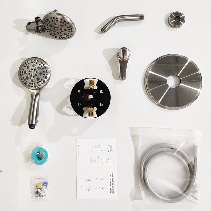 6 Spray Mode Dual Rain & Handheld Shower Heads Combo with Hose - Image 27