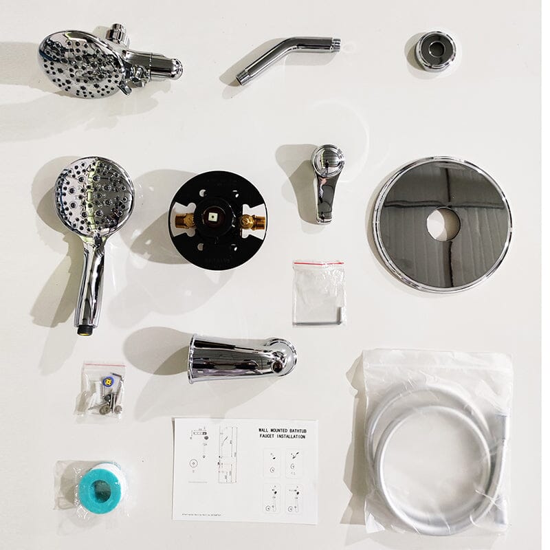 6 Spray Mode Dual Rain & Handheld Shower Heads Combo with Hose - Image 41