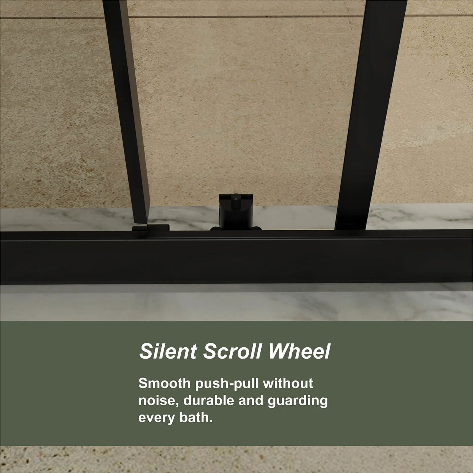 58.5"-60" x 72" Framed Sliding Shower Door with Stainless Steel Handle - Image 4