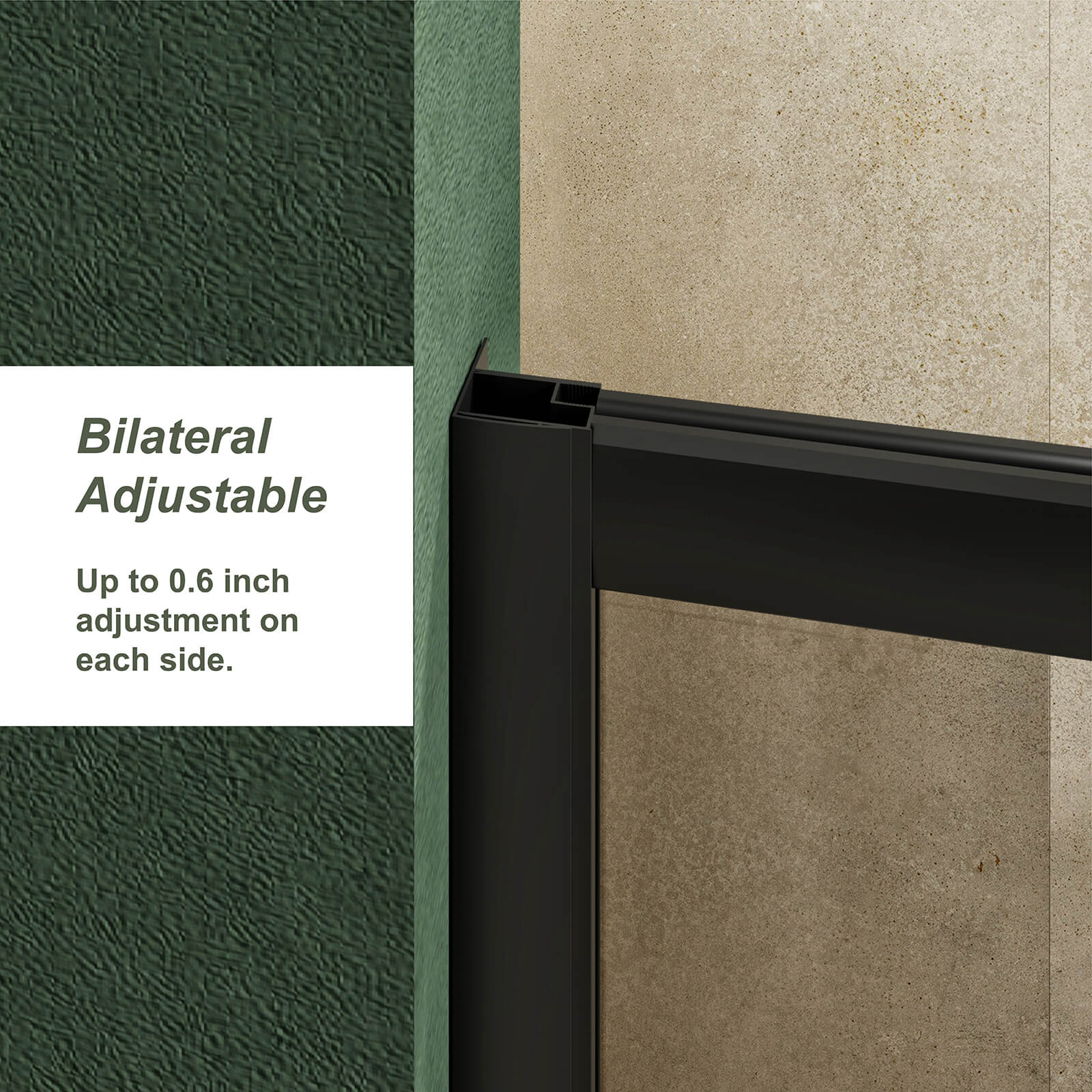 58.5"-60" x 72" Framed Sliding Shower Door with Stainless Steel Handle - Image 6