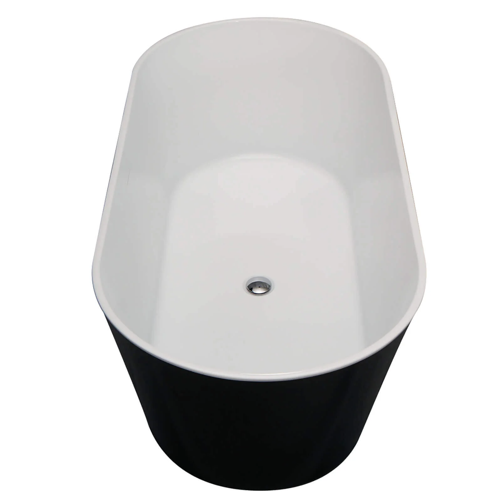 60" White + Black Acrylic Freestanding Bathtub - Image 3
