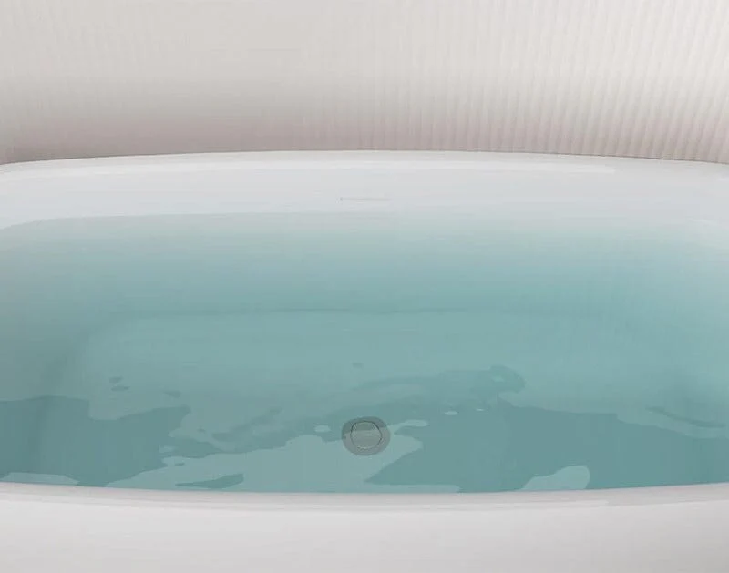 Mokleba 63'' Acrylic Flatbottom Bathtub with Roll Top Freestanding Soaking Tub - Image 15