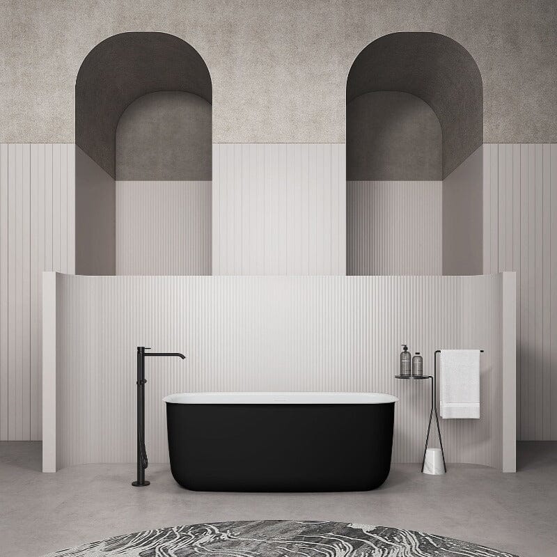 Mokleba 63'' Acrylic Flatbottom Bathtub with Roll Top Freestanding Soaking Tub - Image 5