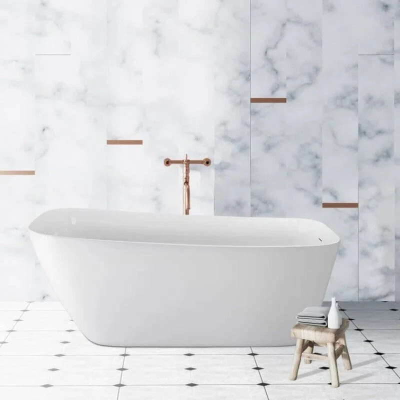 63" Acrylic Single Slipper Tub Freestanding Soaking Bathtub - Image 3