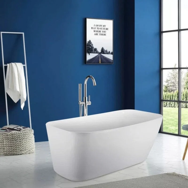 63" Acrylic Single Slipper Tub Freestanding Soaking Bathtub - Image 4