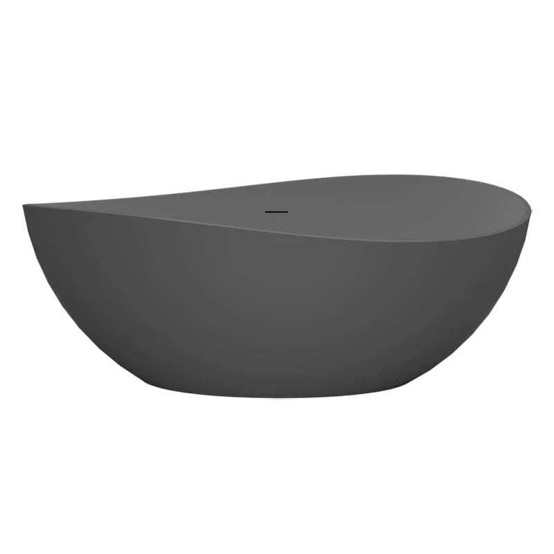 63'' Wave Shaped Freestanding Stone Resin Soaking Bathtub - Image 22