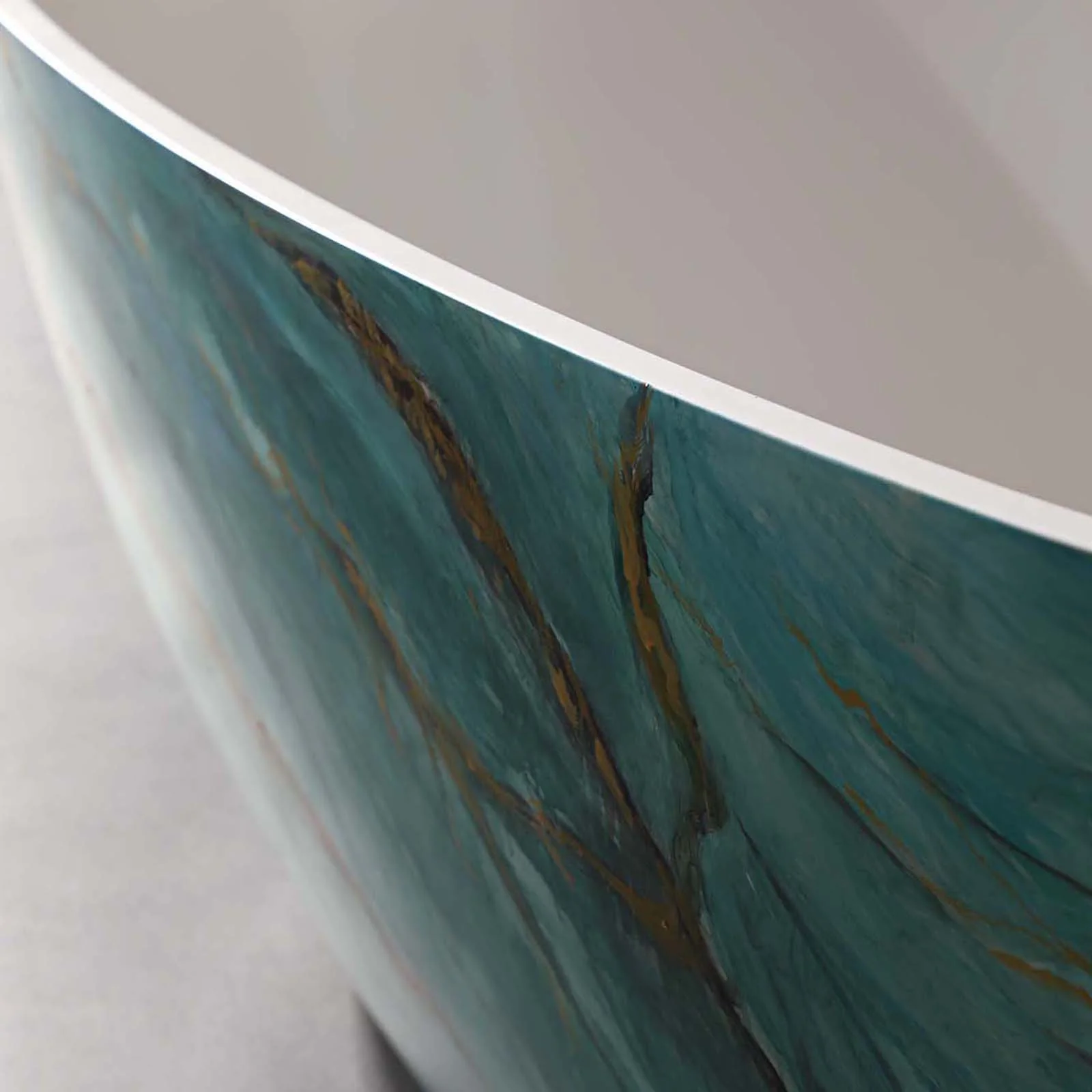 65" Stone Resin Green Marble Vein Freestanding Luxurious Bathtub - Image 5