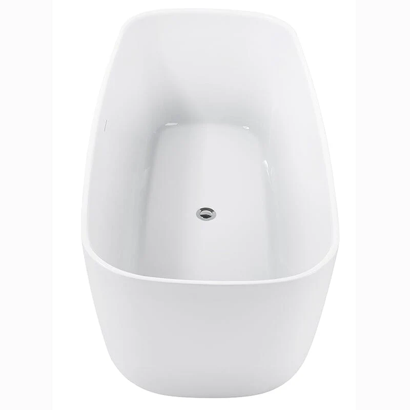 Mokleba 67" Acrylic Rounded Rectangle Freestanding Soaking Bathtub Double Ended - Image 10