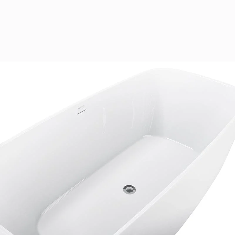 Mokleba 67" Acrylic Rounded Rectangle Freestanding Soaking Bathtub Double Ended - Image 12