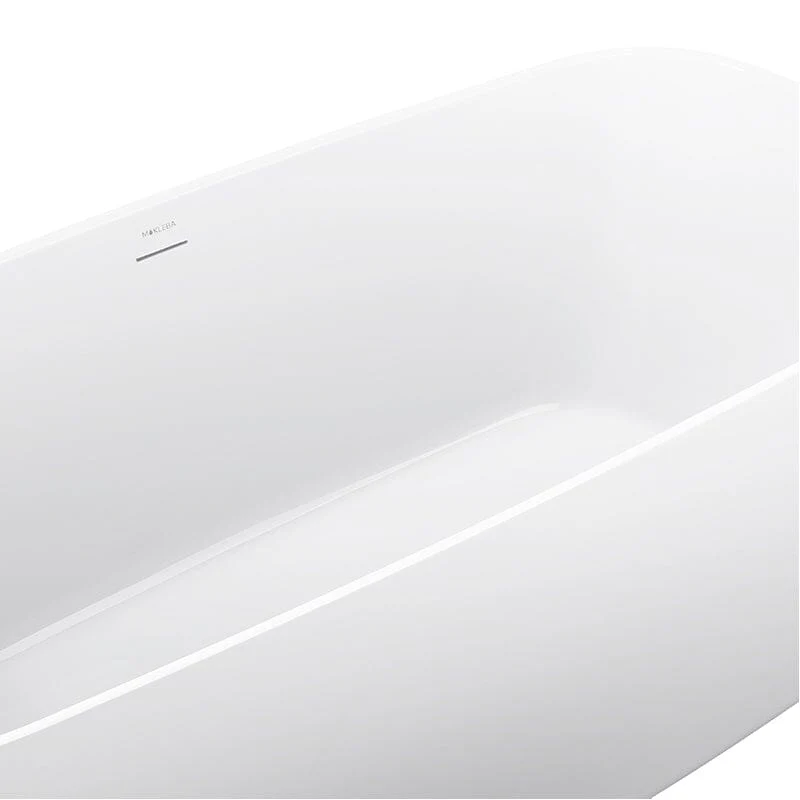 Mokleba 67" Acrylic Rounded Rectangle Freestanding Soaking Bathtub Double Ended - Image 13