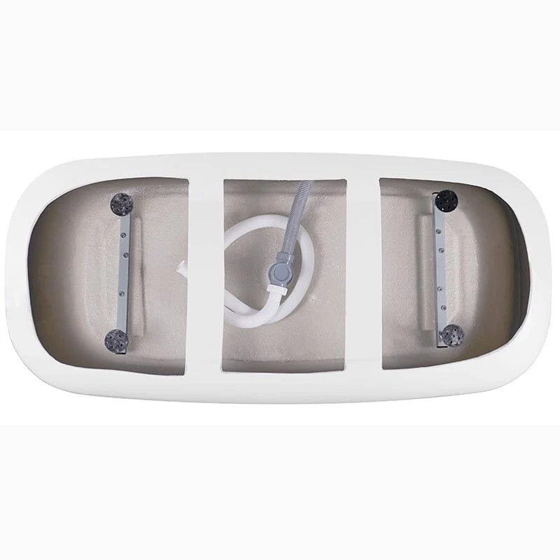 Mokleba 67" Acrylic Rounded Rectangle Freestanding Soaking Bathtub Double Ended - Image 14