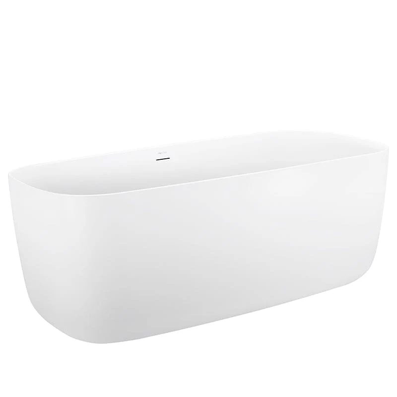 Mokleba 67" Acrylic Rounded Rectangle Freestanding Soaking Bathtub Double Ended - Image 8