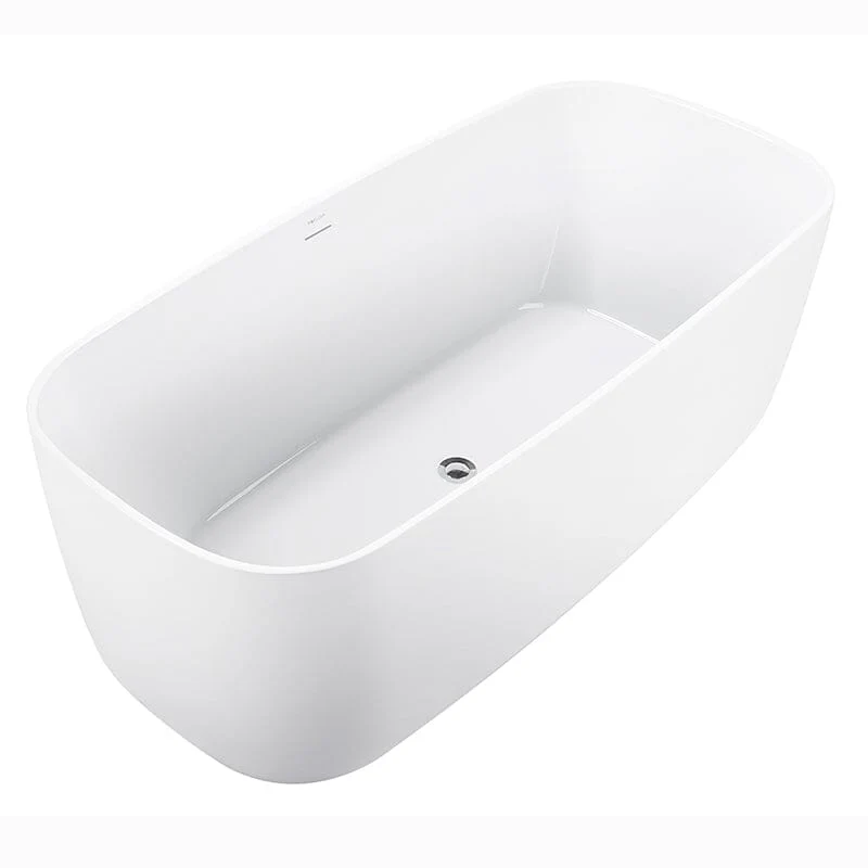 Mokleba 67" Acrylic Rounded Rectangle Freestanding Soaking Bathtub Double Ended - Image 9