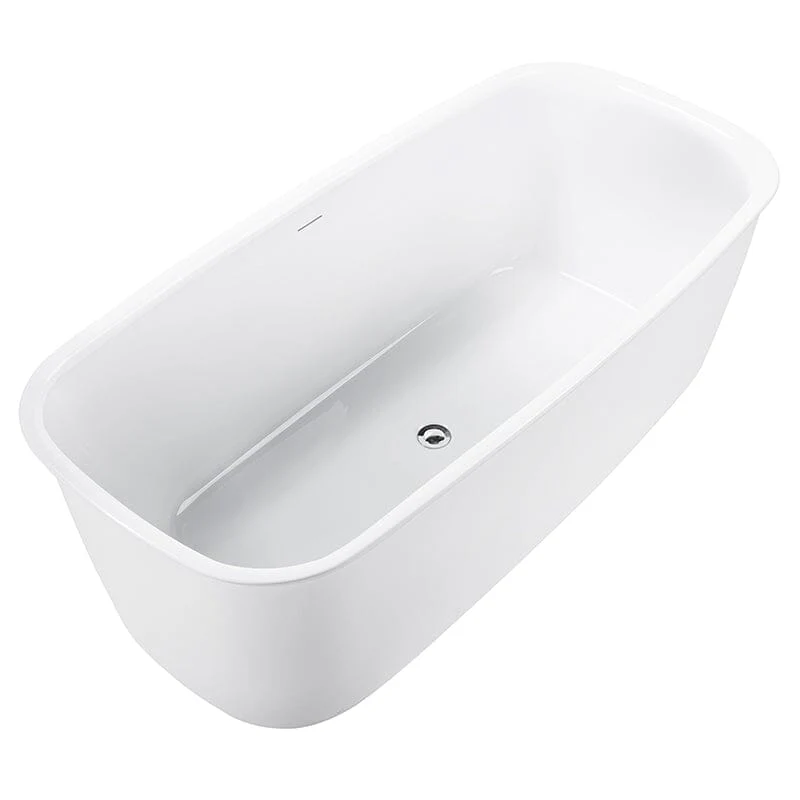Mokleba 67'' Rectangular Acrylic Soaking Bathtub with Rounded Corners and Freestanding Design - Image 10