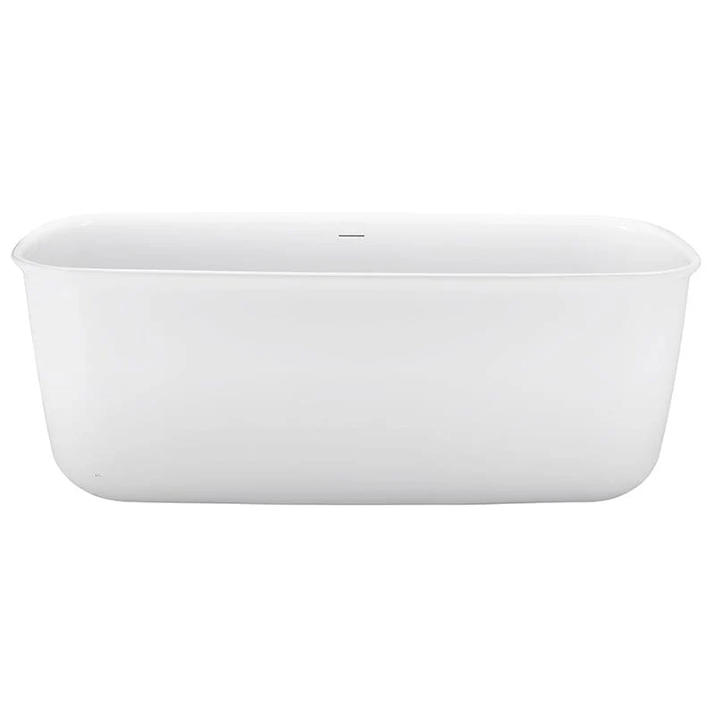 Mokleba 67'' Rectangular Acrylic Soaking Bathtub with Rounded Corners and Freestanding Design - Image 7