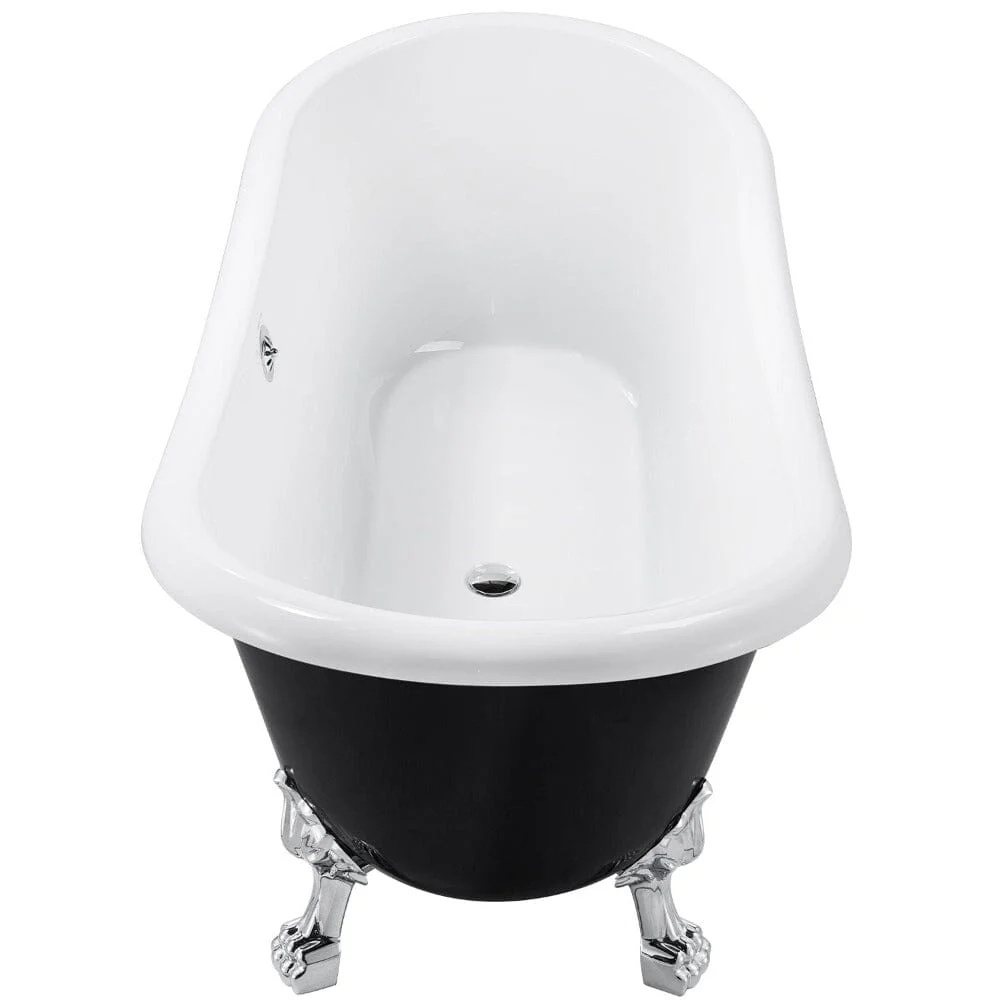Mokleba 67" Rolled Rim Claw Foot Double Slipper Tub - Acrylic Material, Freestanding Design, Immersive Soaking Experience - Image 24